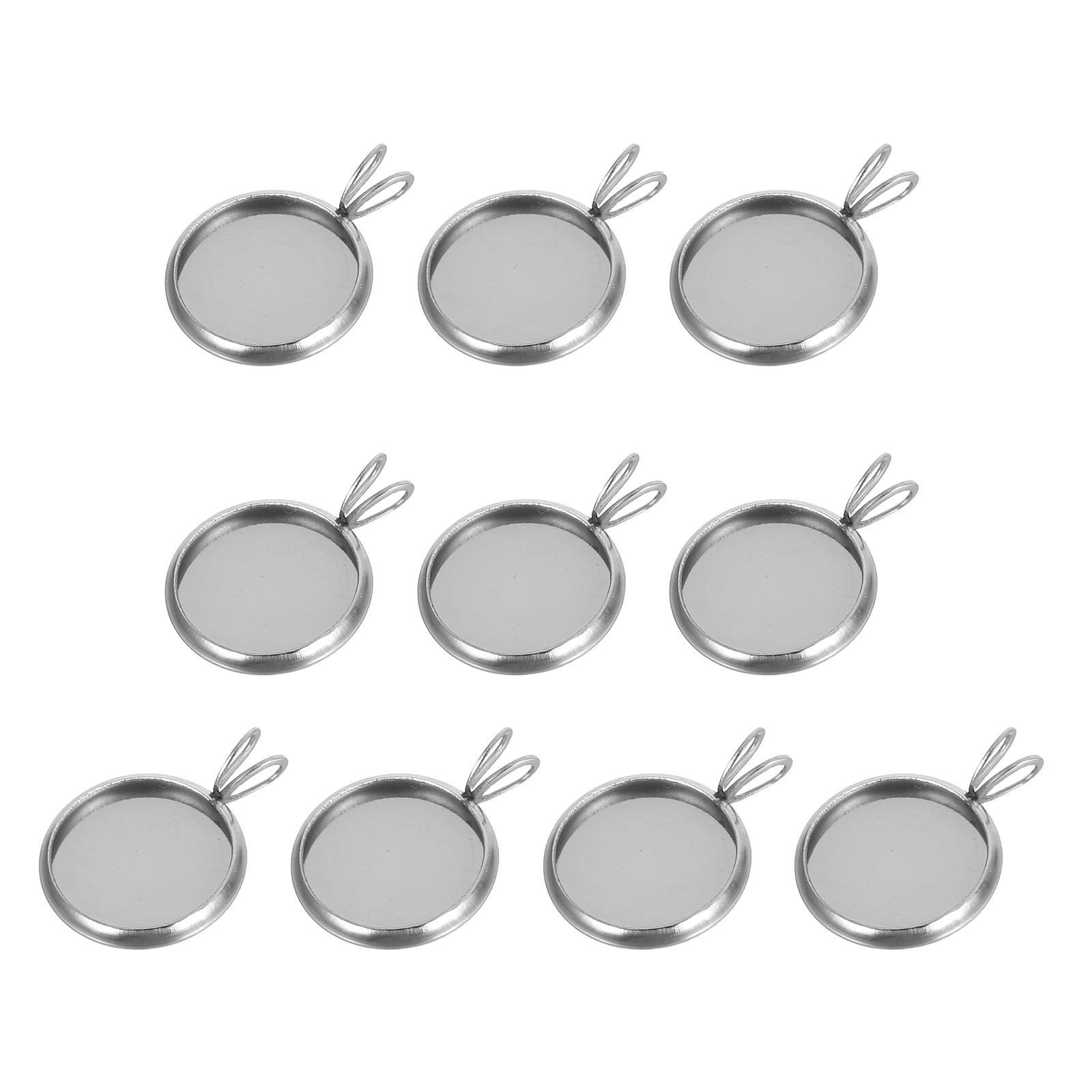 Resin Craft Supplies - 10Pcs 12Mm Round Tray Pendant Base