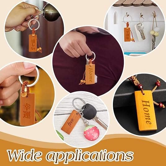 50pcs Wooden Tags Key Ring Bla - đánh giá và giá Wood Ring Blank