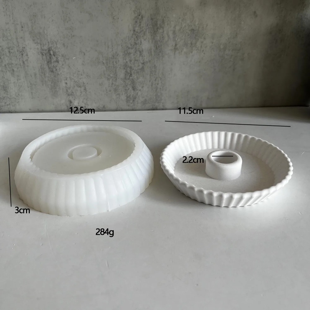 Stripe Round Dish Candle Holde - đánh giá và giá Coaster Mold Round